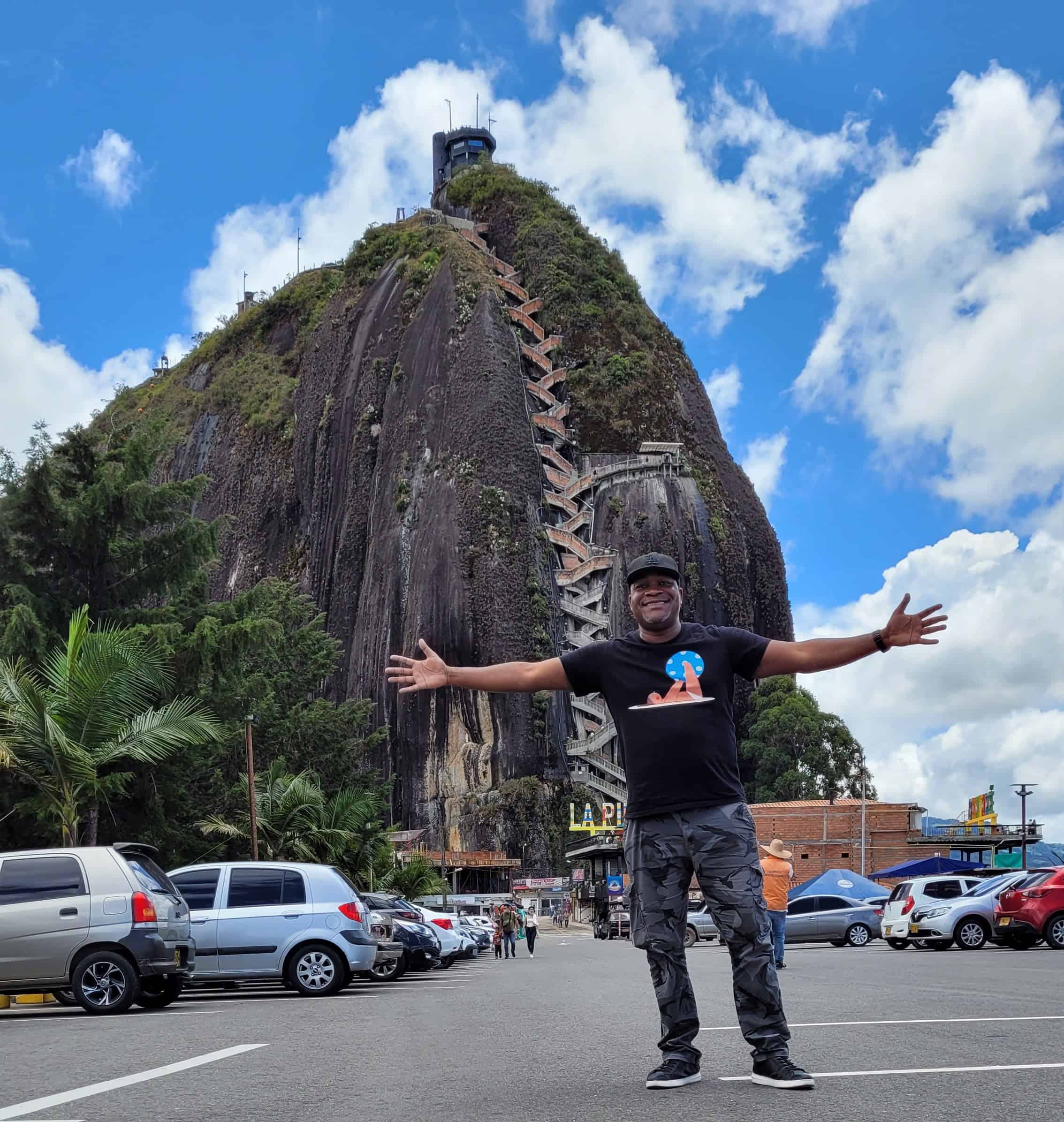 Shep of GeoGringo at El Peñón de Guatapé in Antioquia, Colombia