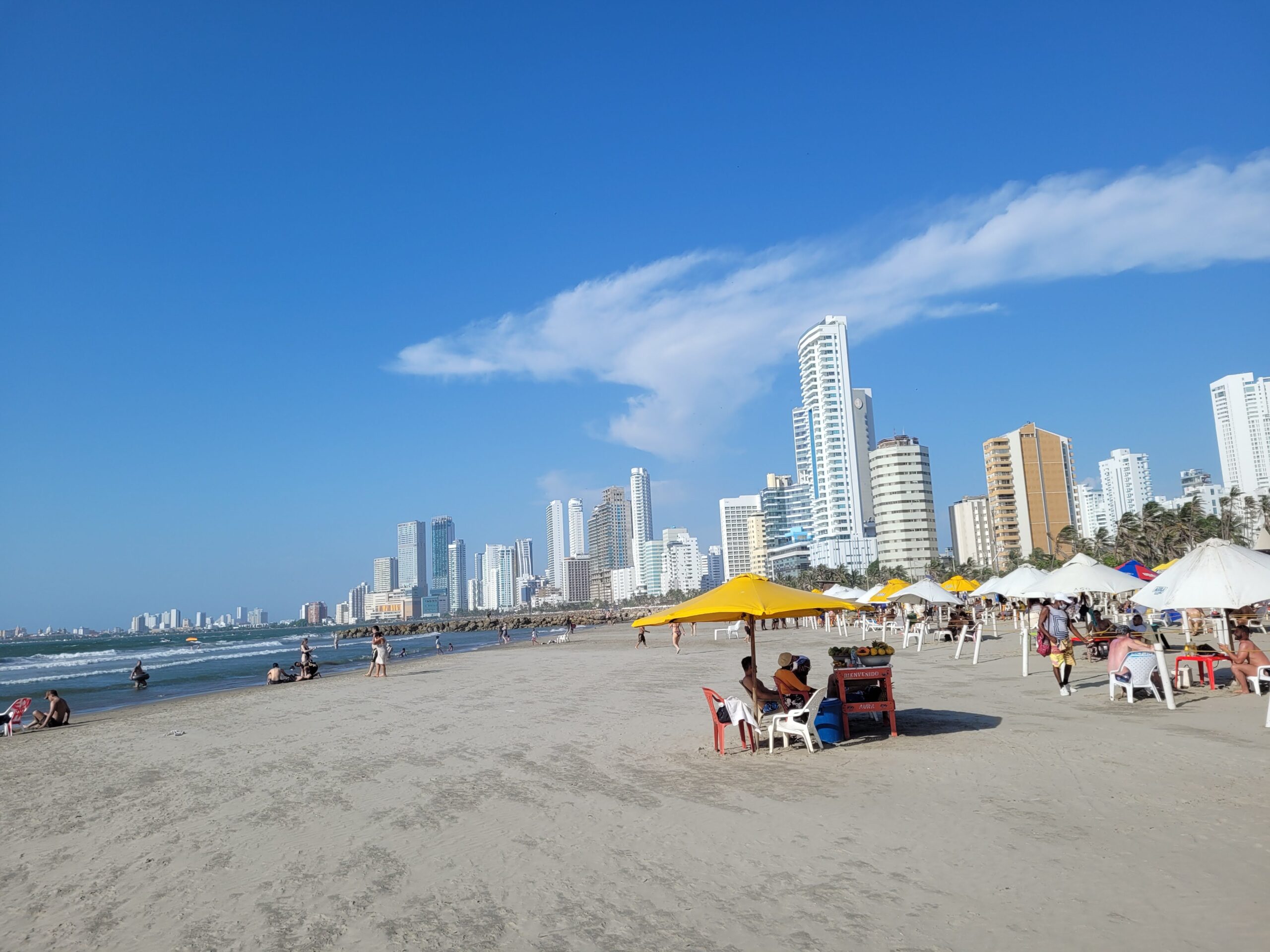 A Caribbean beach in Cartagena, Colombia — the coastal option for Americans choosing a city to move to
