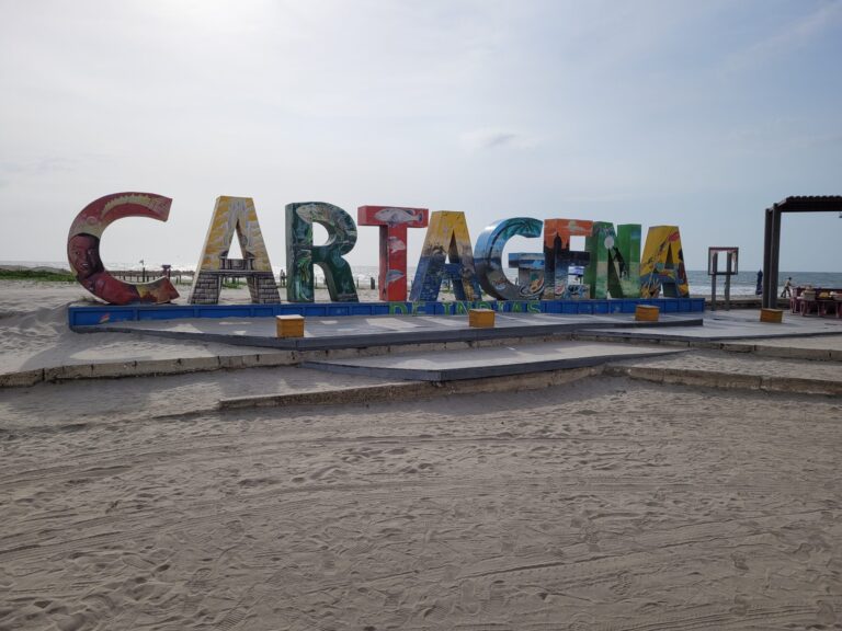Colorful "Cartagena" letters sign, Cartagena, Colombia