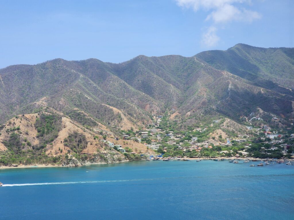 Taganga bay near Santa Marta, Colombia, photographed by the author from the hillside above the fishing village