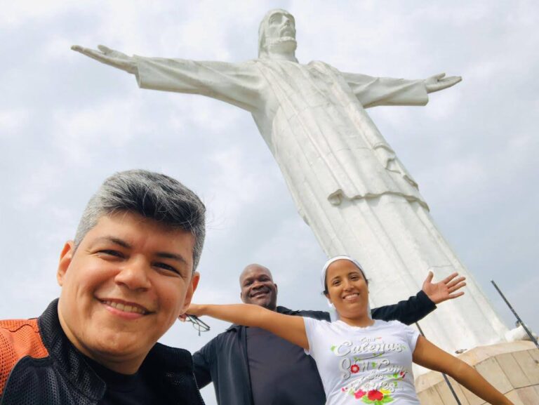 Shep at the Cristo Rey monument above Cali — one of five cities from six years living in Colombia